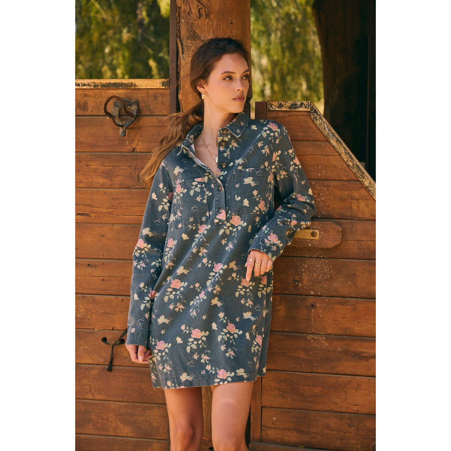 Still from A Film Mineral-Washed Victorian Floral Mini Dress