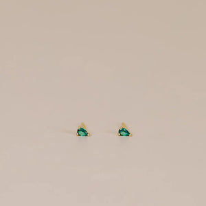 Teardrop Emerald CZ Earrings