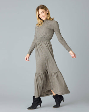 Good Vibes Dress in Black Stripe by Downeast