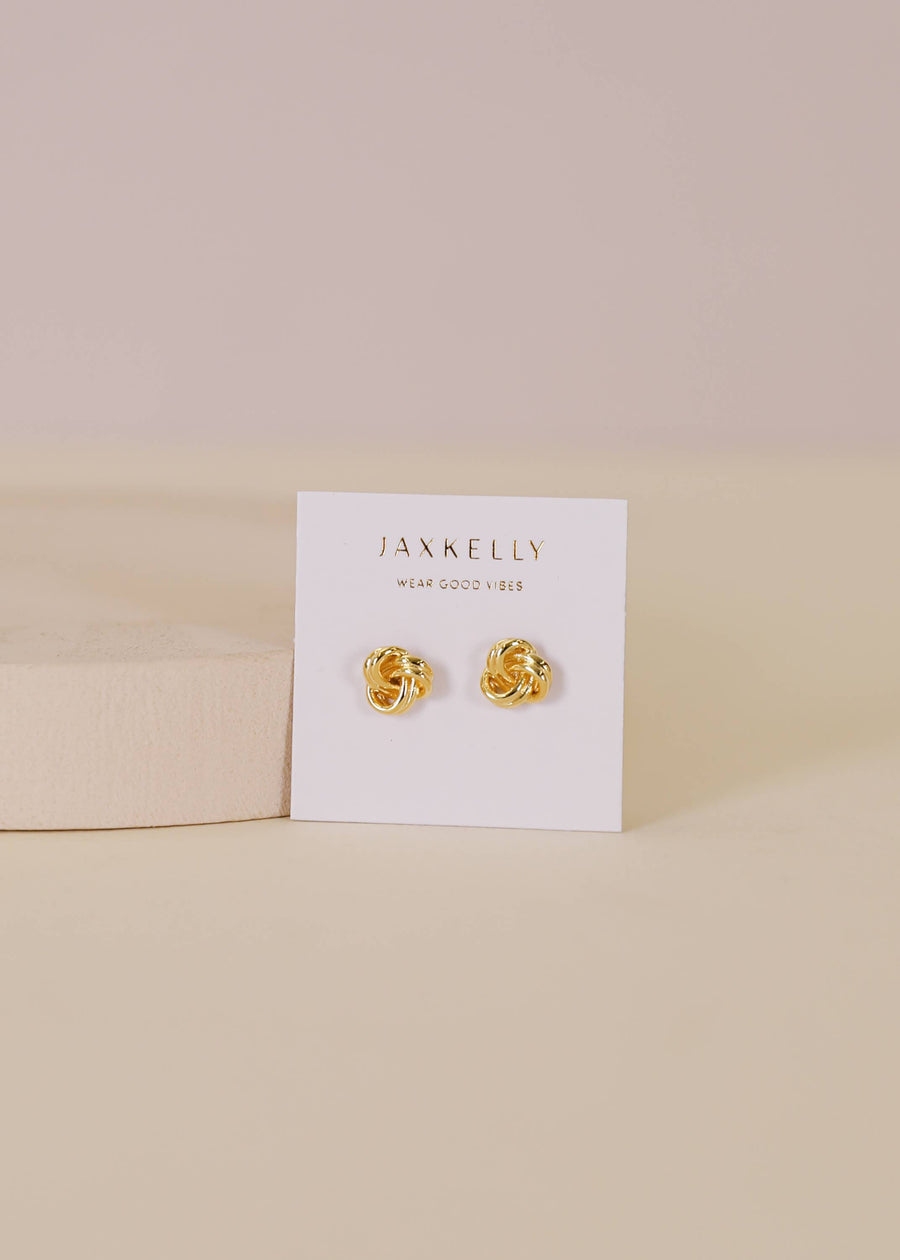Petite Gold Knot Earrings by JaxKelly