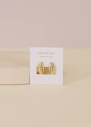 Small Channel Gold Hoop Earrings by JaxKelly