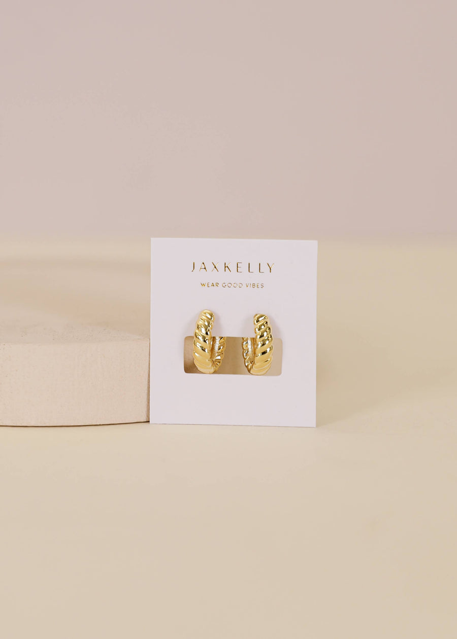Small Channel Gold Hoop Earrings by JaxKelly