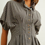 Gingham Patterned Shirt Dress