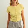 Button Front Ribbed Top