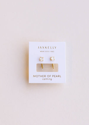Mother of Pearl Huggies Earrings by JaxKelly