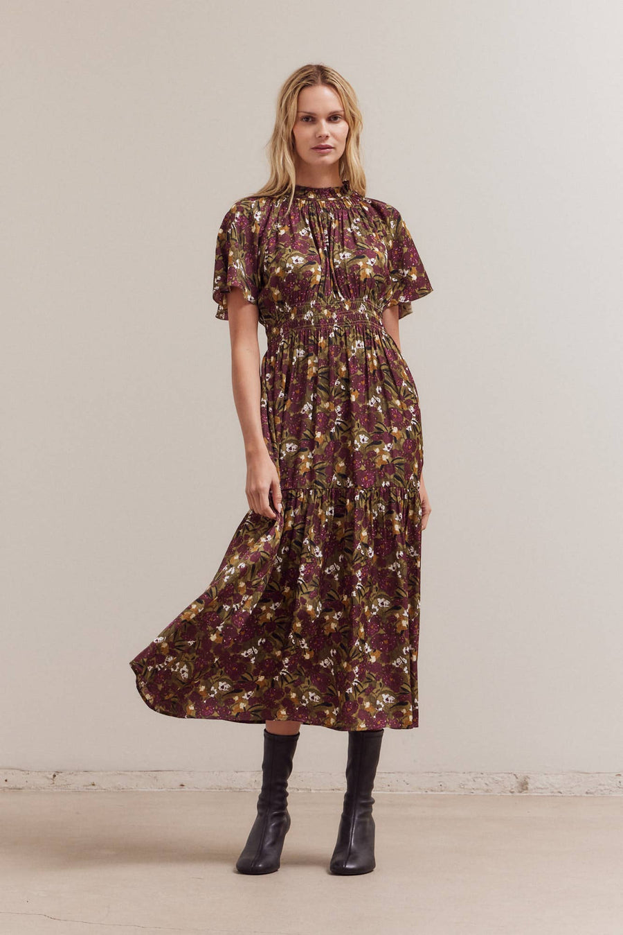 Raglan Sleeve Tier Maxi Dress