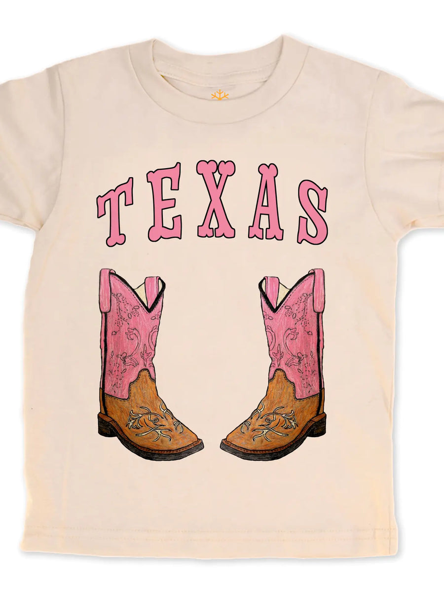 Pink Texas Boots Kids Tee