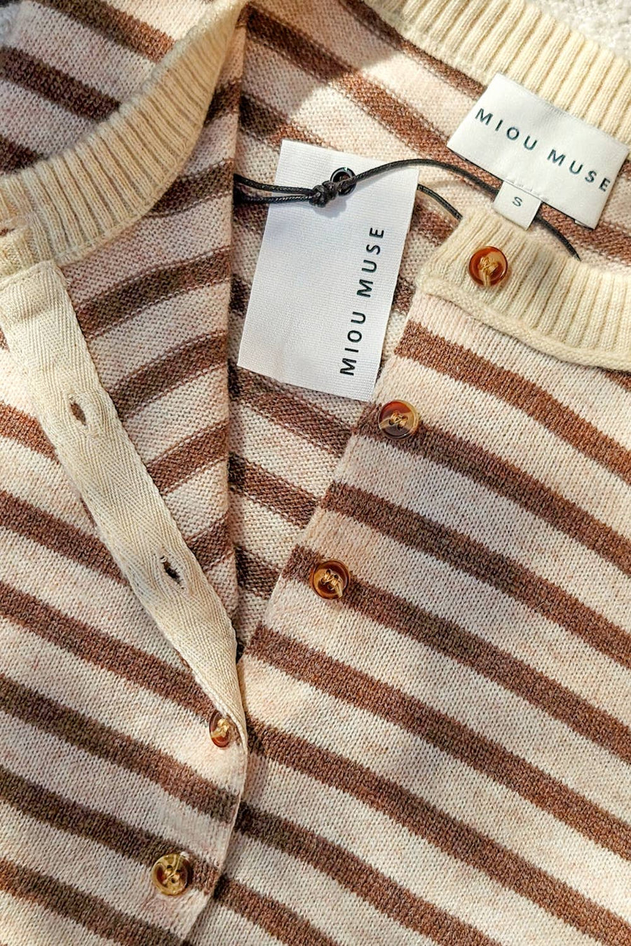 Striped Pattern Button Front Cardigan