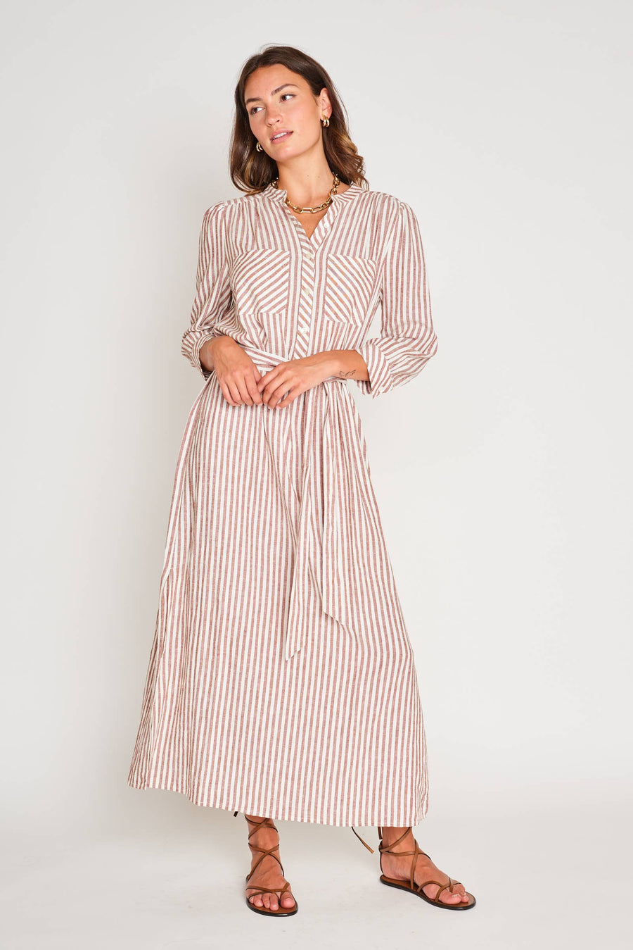 Cassie Dress in Sedona Stripe by DRA