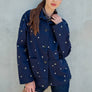 Embroidered Lightweight Button-Up Jacket