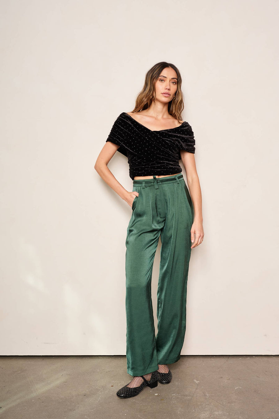 Mimosa Pant in Emerald Green by dRA