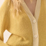 Ribbed Knit Contrast Cardigan Sweater