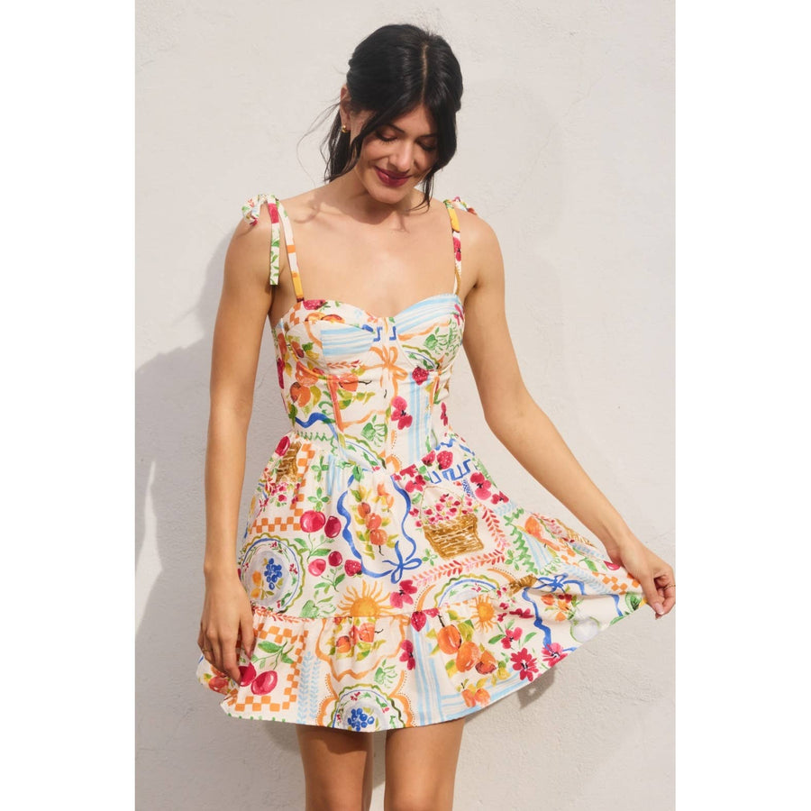 Sweetest Thing Corset Tie Shoulder Mini Dress