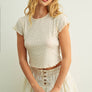 Floral Printed Short Sleeve Crop Top