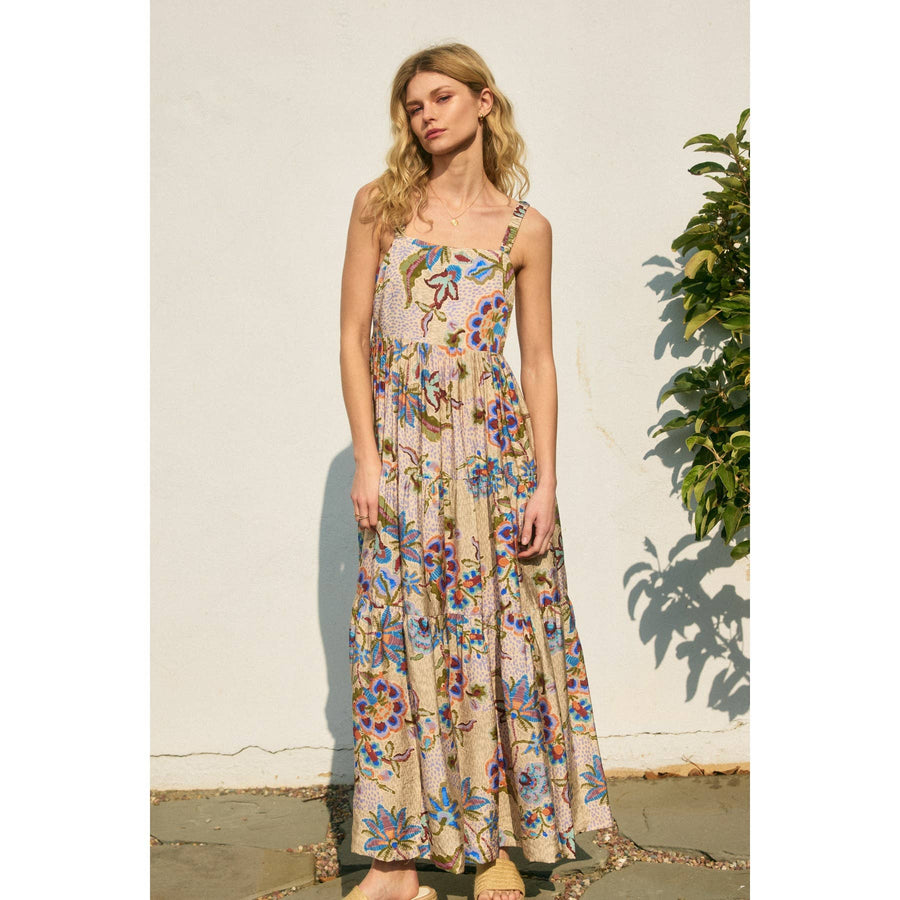 On The Dot Babydoll Tiered Maxi Dress