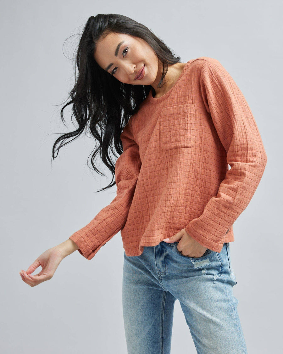 Lexi Top in Copper Brown by Downeast