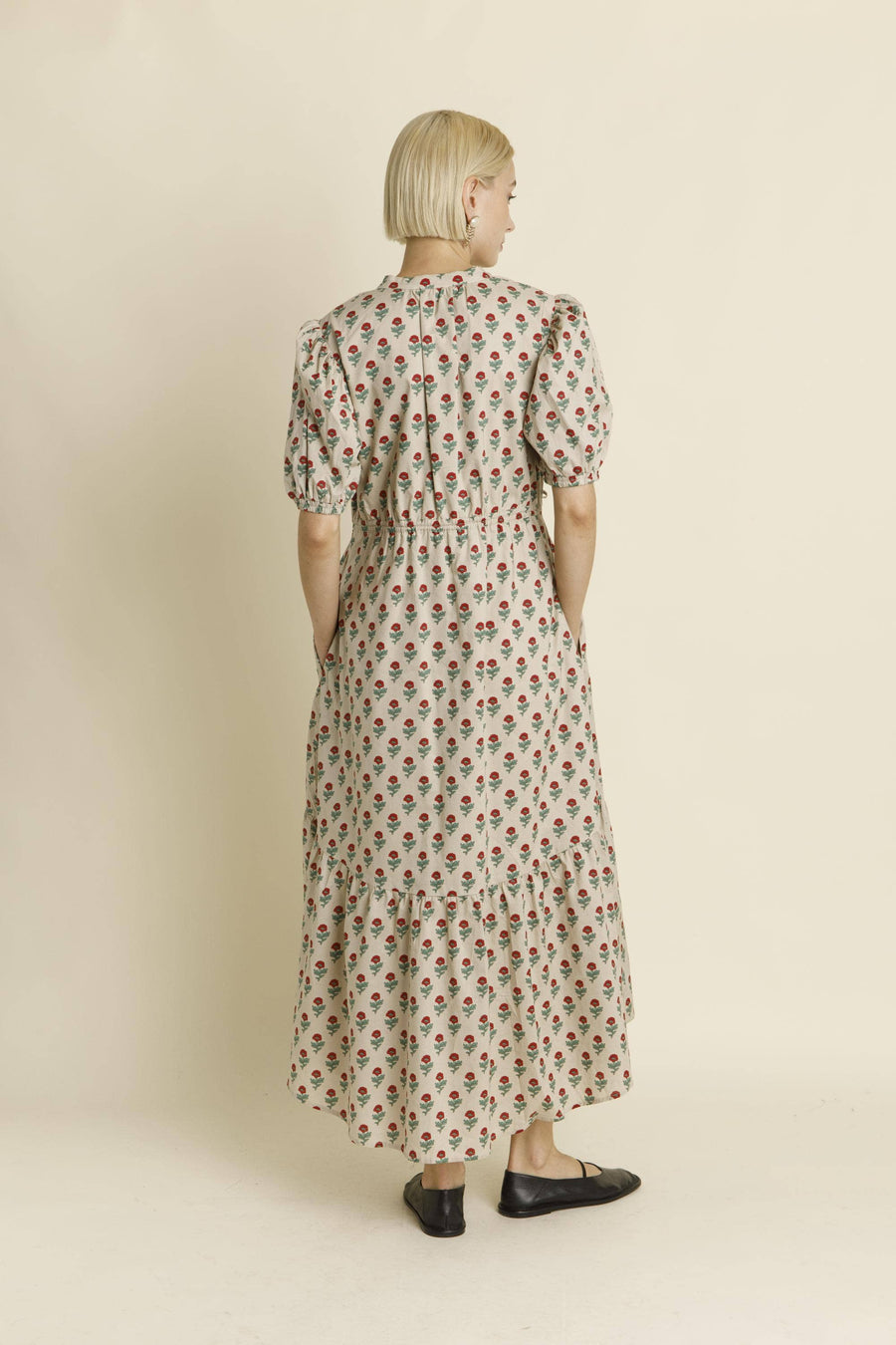 Midi Dress with Waist Ties