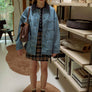 Corduroy Collar Denim Utility Jacket