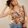 Western Horse Printed Jacquard Vest
