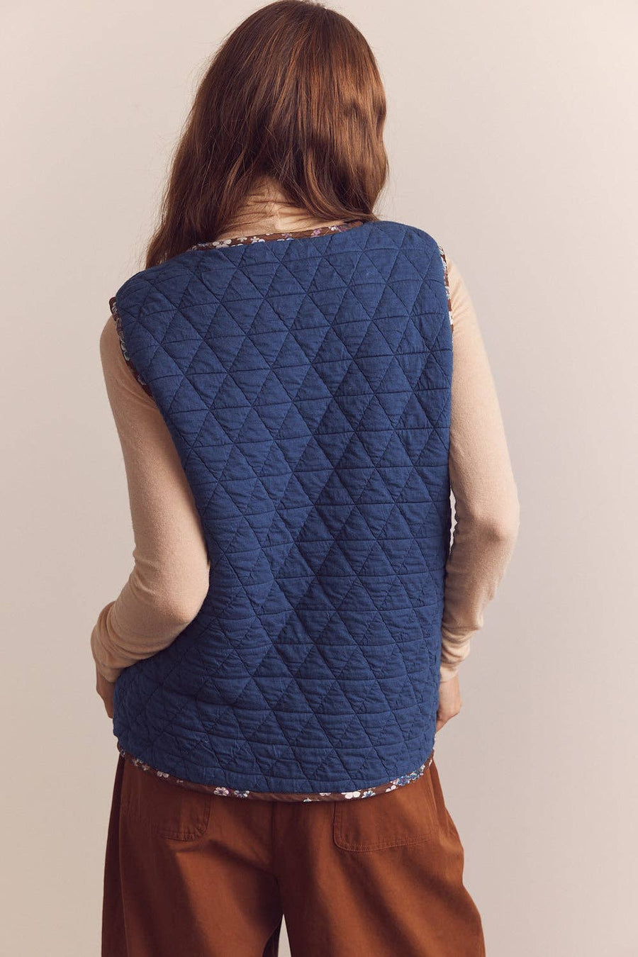 Wool Blend Shepherd Reversible Vest by amente