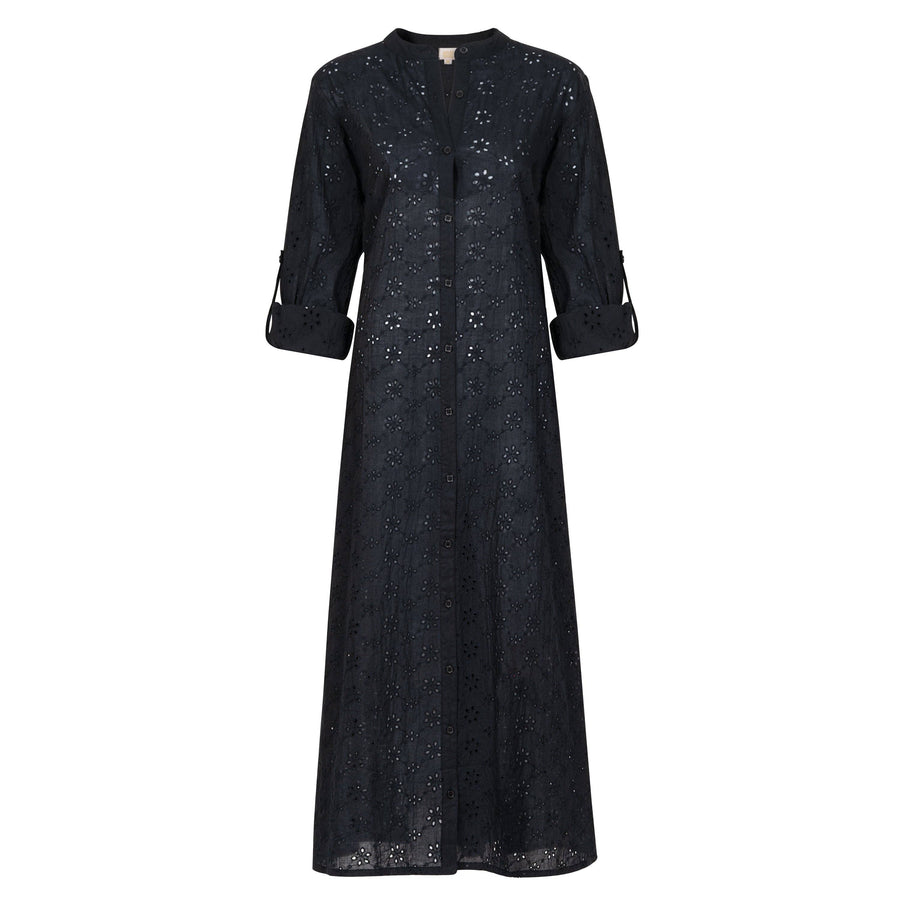 Black Eyelet Swizzle Dress by Sunshine Tienda