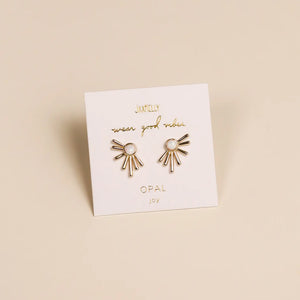 White Opal Sun Ray Earrings by JaxKelly