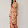 Floral Chiffon V Neck Midi Slip Dress