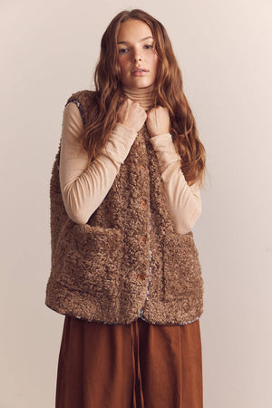 Wool Blend Shepherd Reversible Vest by amente