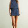 Pinstriped Denim Sleeveless Top