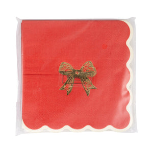 Red/Gold Bow Cocktail Napkin by My Mind’s Eye