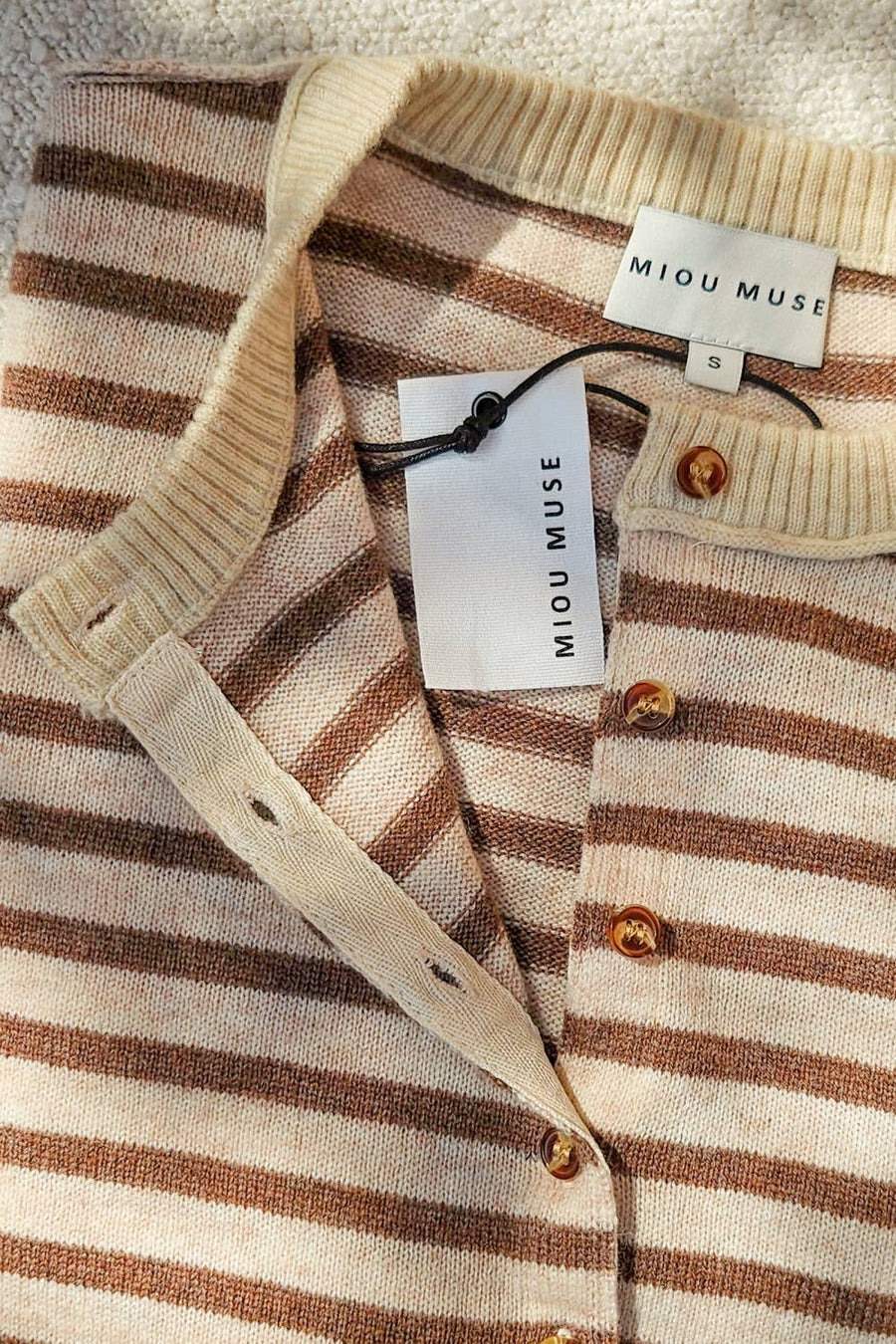 Striped Pattern Button Front Cardigan