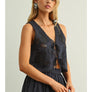 Embroidery Tied in Front Sleeveless Top