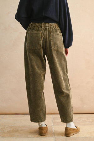 Washed Effect Corduroy Pants
