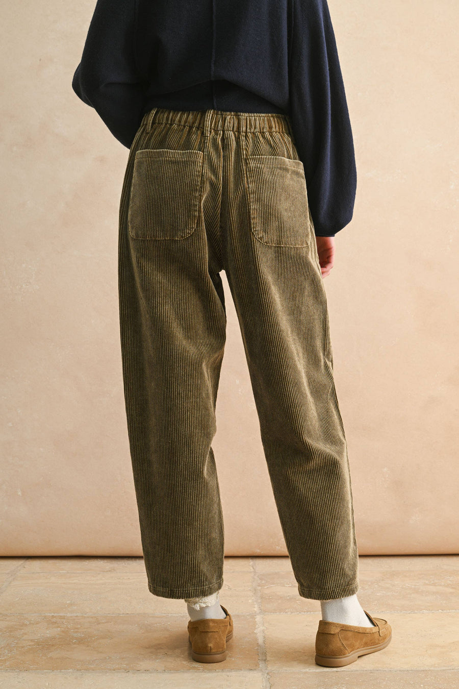 Washed Effect Corduroy Pants