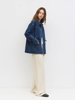 The Aster Jacket | Denim Drawstring Jacket by All Row