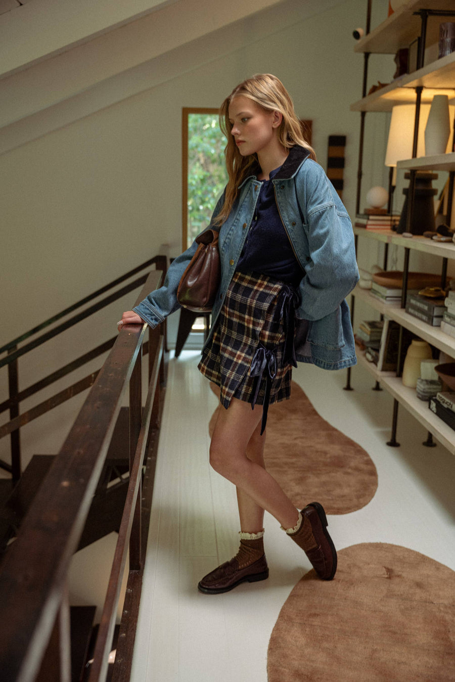 Plaid Pattern Wrap Skirt