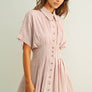 Gingham Patterned Shirt Dress