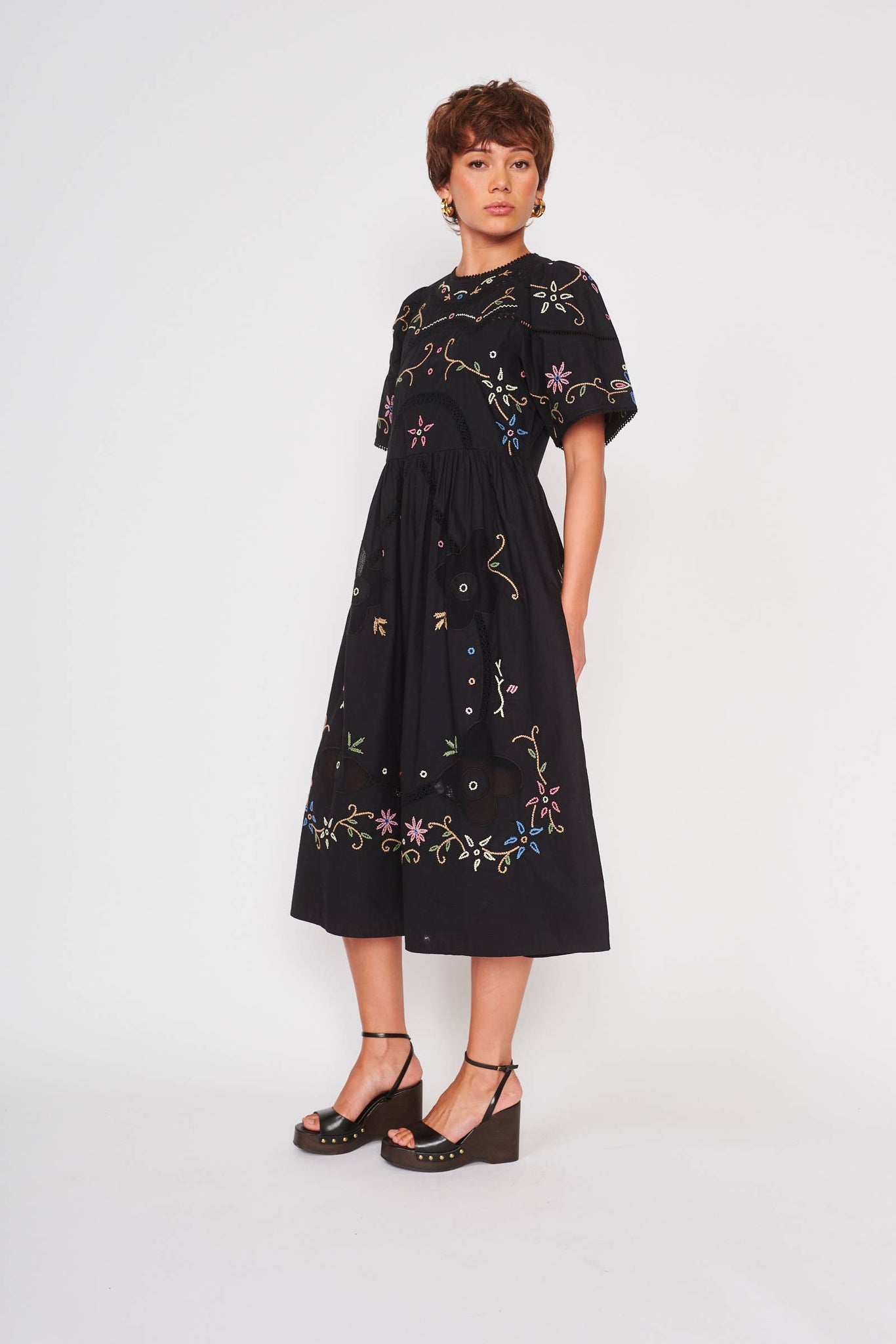 Palm Dress by dRA Black Embroidery / Small Palm Dress by dRA Black Embroidery / Small