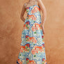 Riviera Dream Scalloped Sleeveless Midi Dress