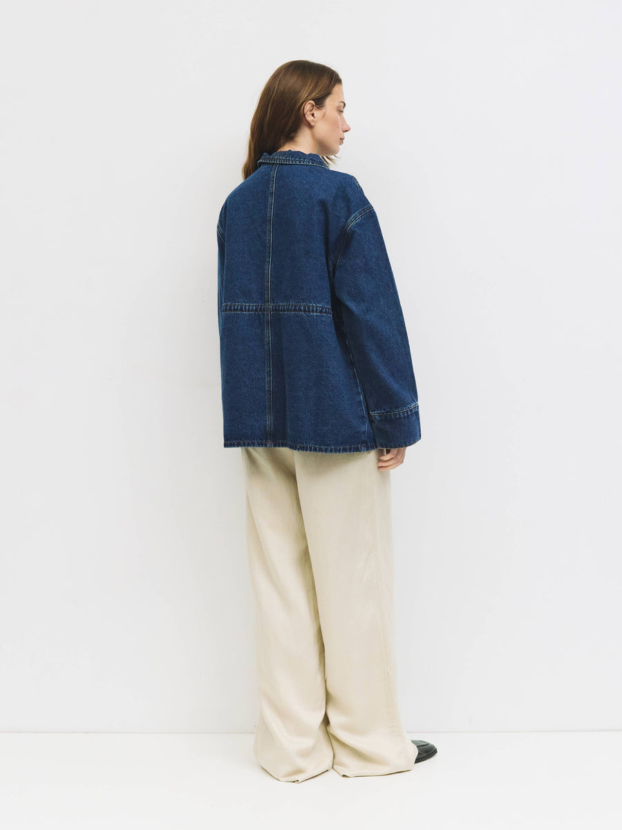 The Aster Jacket | Denim Drawstring Jacket by All Row