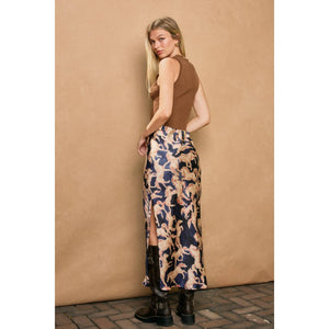 Riverbend Pull On Maxi Skirt in Western Navy