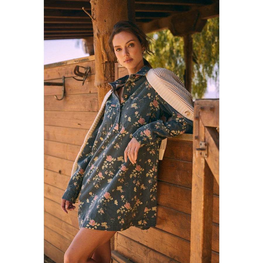 Still from A Film Mineral-Washed Victorian Floral Mini Dress