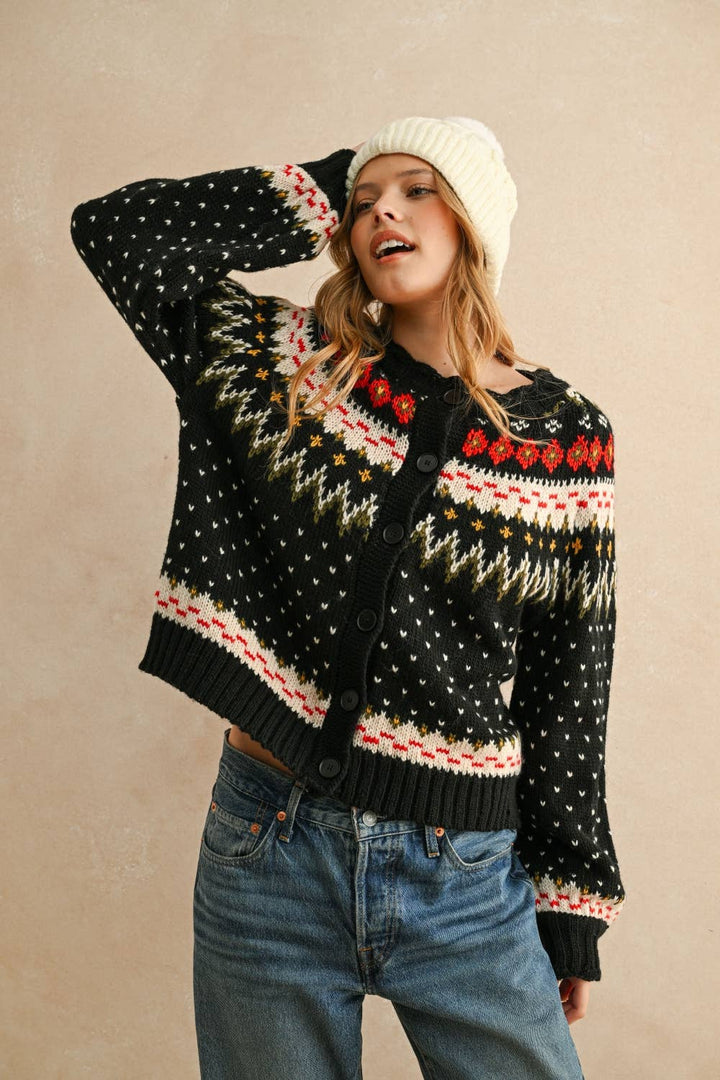 Multi Color Sweater Cardigan