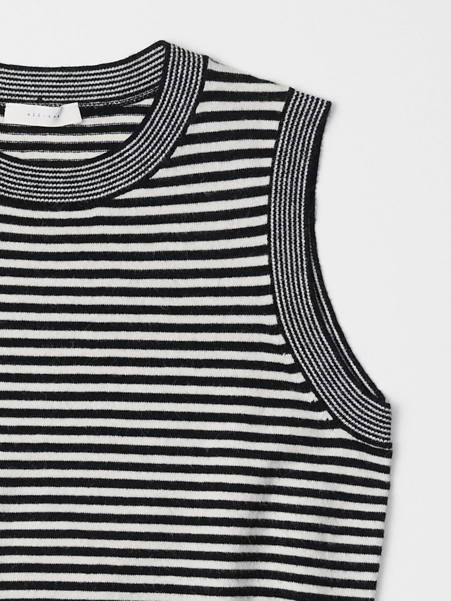 The Leon Top | Striped Sleeveless Knit Top by All Row