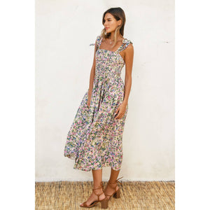 Morning Glory Smocked Top Midi Dress