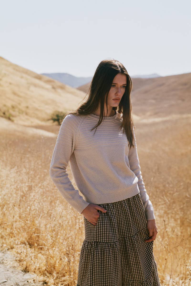 Scallop Neckline Sweater Top