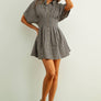 Gingham Patterned Shirt Dress