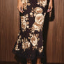 Low Waist Lace Trim Bias Midi Skirt with Side Invisible Zip by le lis