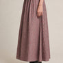 Striped Linen Blend Midi Skirt