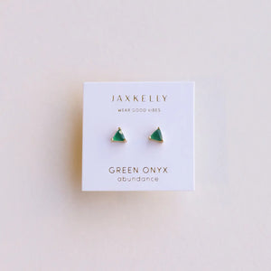 Mini Energy Gem Earrings - Green Onyx